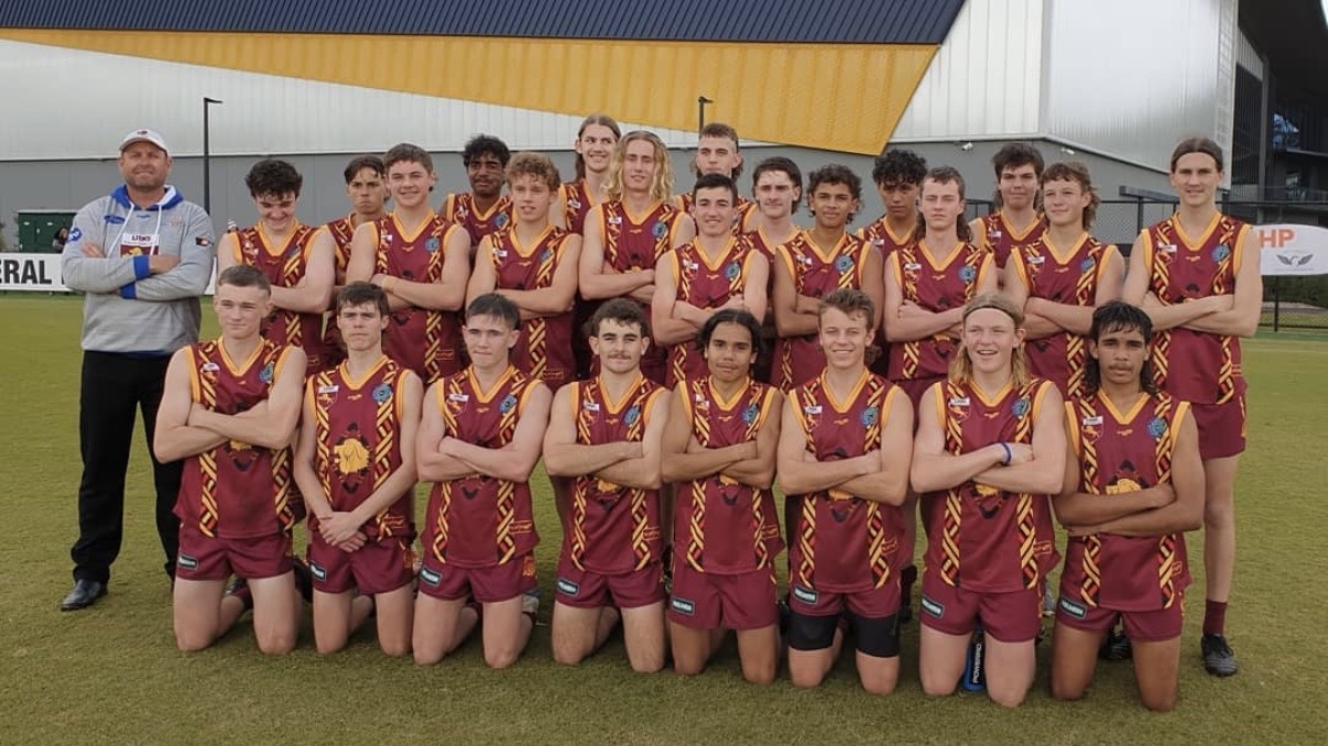 Malakai Champion, pictured in the front row, began his football journey with the Subiaco Futures program, after moving from Kalgoorlie to Perth. (Photo: Malakai Champion)